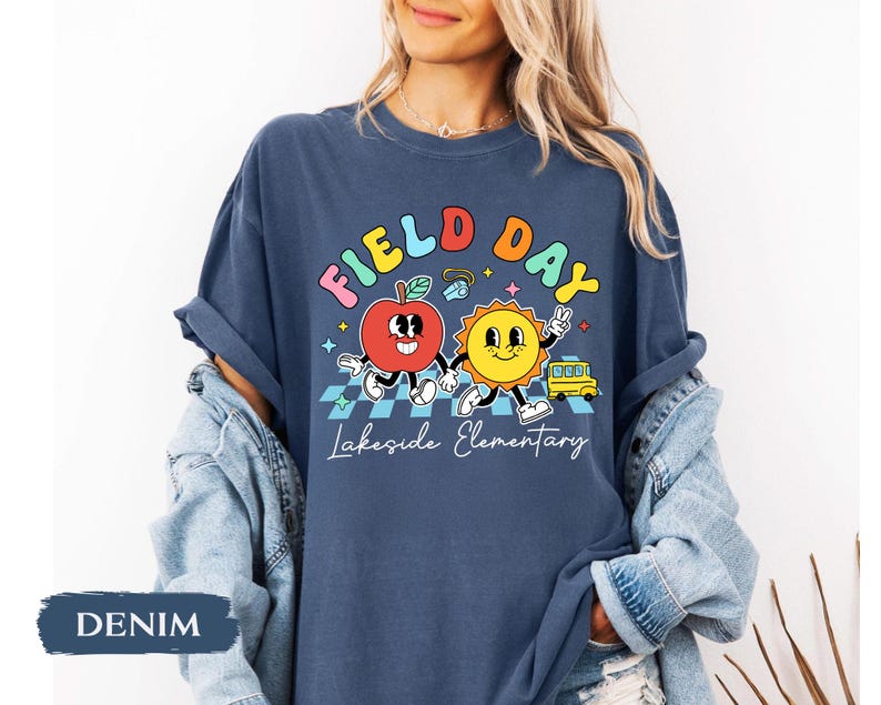 Comfort Colors Custom School Field Day Shirt: Cute Field Trip Shirts, Field Day Teacher Shirt, Summer School Game Day Teacher Team Tee image 10