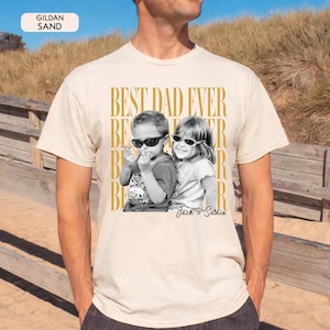 Custom Dad Vintage Photo Shirt: Personalized Fathers Day Shirt With Kids Photo, Funny Dad Shirt, Best Dad Ever Shirt, New Dad Gift image 14