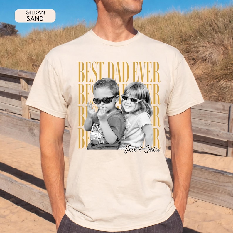 Custom Dad Vintage Photo Shirt: Personalized Fathers Day Shirt With Kids Photo, Funny Dad Shirt, Best Dad Ever Shirt, New Dad Gift image 14