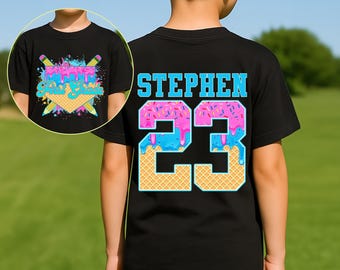 Custom Drip Baseball Back To School Shirt Boys Girls, Personalized Kid Name Tee, Kindergarten First Grade Toddler, 1st Day of School Outfit