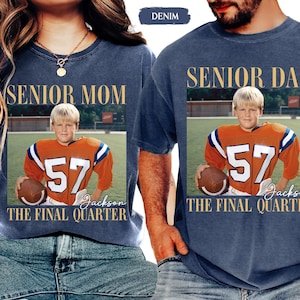 Custom Senior Football Mom Shirt, Custom Vintage Photo Football Mom Shirt, Senior Mom 2026 Shirt, The Final Quarter, Class Of 2026, Game Day image 5