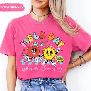 Comfort Colors Custom School Field Day Shirt: Cute Field Trip Shirts, Field Day Teacher Shirt, Summer School Game Day Teacher Team Tee image 14
