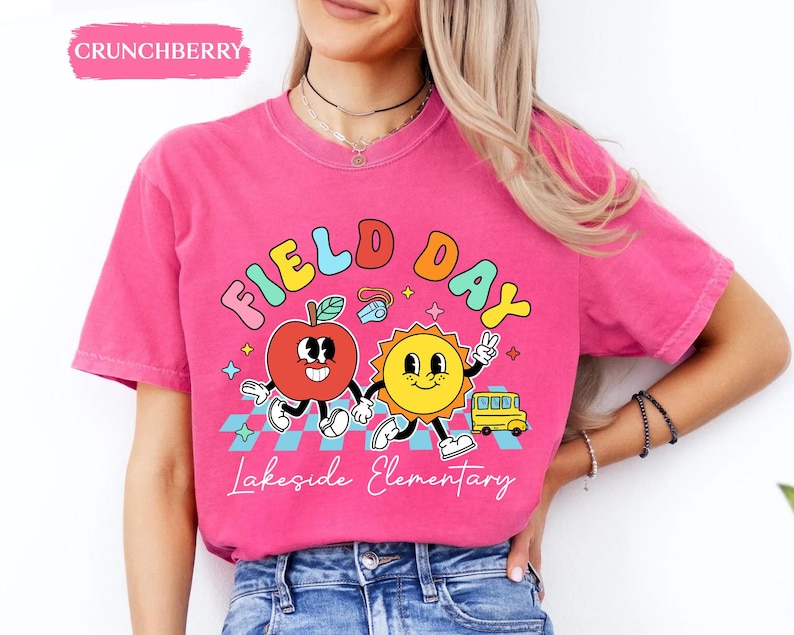 Comfort Colors Custom School Field Day Shirt: Cute Field Trip Shirts, Field Day Teacher Shirt, Summer School Game Day Teacher Team Tee image 14