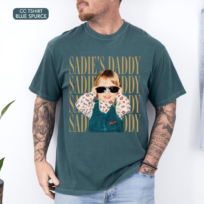 Comfort Colors Custom Vintage Dad Photo Shirt, Childhood Photo Dad Shirt, Father's Day Gift from Kid, Father's Day Shirt, New Dad Gift immagine 13