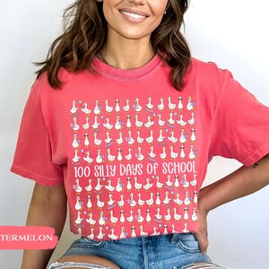 Comfort Colors Silly Goose 100 Day Of School Shirt, 100 Silly Days of School, Funny 100th Day Teacher Shirt, Preschool 5th Grade Teacher Tee Bild 8