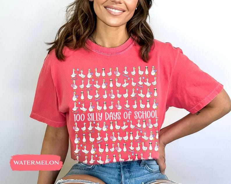 Comfort Colors Silly Goose 100 Day Of School Shirt, 100 Silly Days of School, Funny 100th Day Teacher Shirt, Preschool 5th Grade Teacher Tee Bild 8