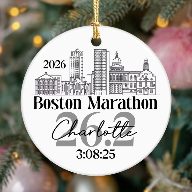 Custom Photo And Destination Marathon Ornament, Cross Country Marathon Ornament, Christmas Gifts for Runners, 2025 Ornament Marathon Race image 15