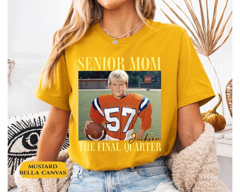Custom Senior Football Mom Shirt, Custom Vintage Photo Football Mom Shirt, Senior Mom 2026 Shirt, The Final Quarter, Class Of 2026, Game Day image 18