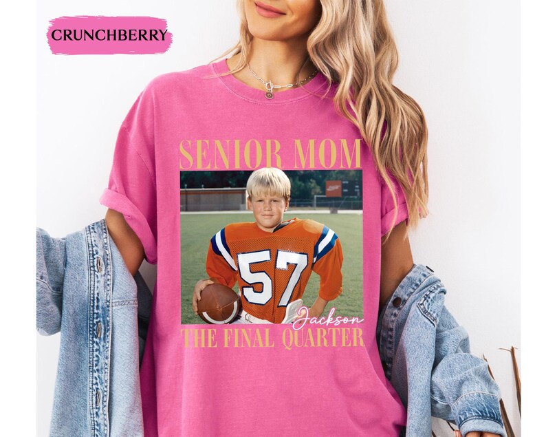 Custom Senior Football Mom Shirt, Custom Vintage Photo Football Mom Shirt, Senior Mom 2026 Shirt, The Final Quarter, Class Of 2026, Game Day image 9