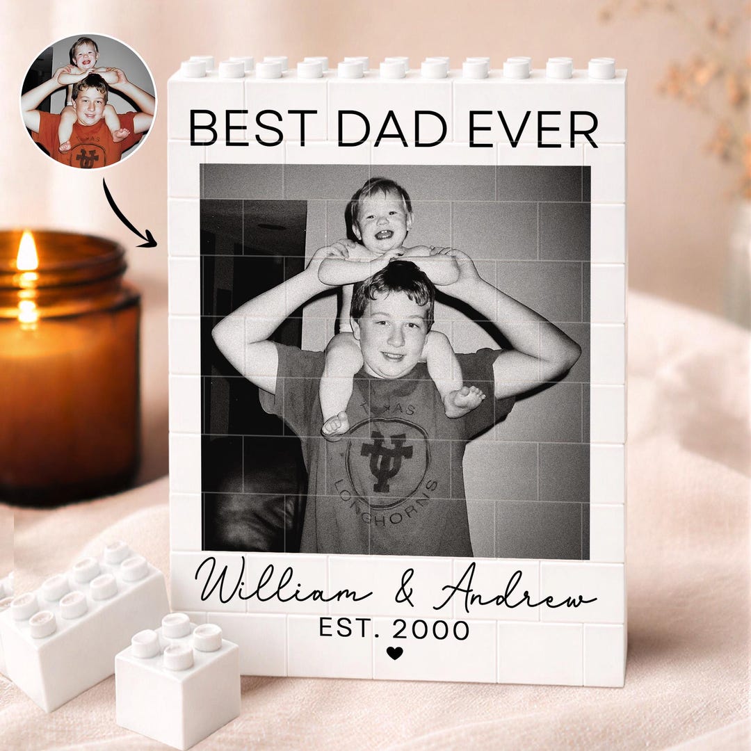 Custom Photo Dad Building Block: Custom Best Dad Ever Brick Puzzle ...