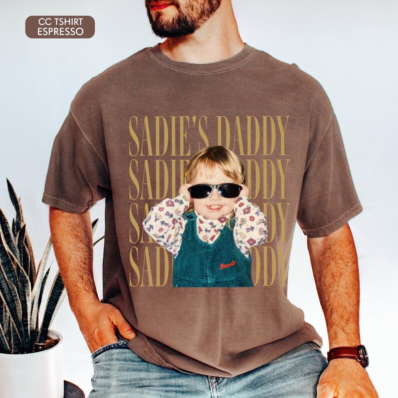 Comfort Colors Custom Vintage Dad Photo Shirt, Childhood Photo Dad Shirt, Father's Day Gift from Kid, Father's Day Shirt, New Dad Gift immagine 5