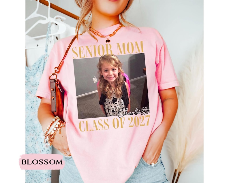 Comfort Colors Custom Photo Senior Mom Shirt, Class Of 2027 Shirt, Class of 2027 Family Shirts, Senior Mom Graduation Shirt, Senior Dad Gift image 14
