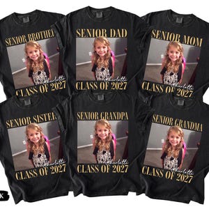 Custom Photo Senior Mom Shirt, Class Of 2027 Shirt, Class of 2027 Family Shirts, Senior Mom Graduation Shirt, Senior Dad, Proud Family image 5