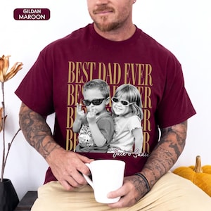 Custom Dad Vintage Photo Shirt: Personalized Fathers Day Shirt With Kids Photo, Funny Dad Shirt, Best Dad Ever Shirt, New Dad Gift image 18