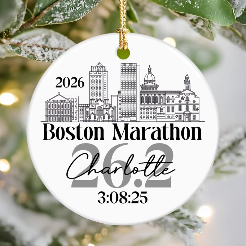 Custom Photo And Destination Marathon Ornament, Cross Country Marathon Ornament, Christmas Gifts for Runners, 2025 Ornament Marathon Race image 14