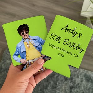 Personalized Photo & Text Birthday Can Coolers, Birthday Beer Can Sleeves, Party Gifts for 30th 40th 50th Birthdays, Funny Birthday Favors