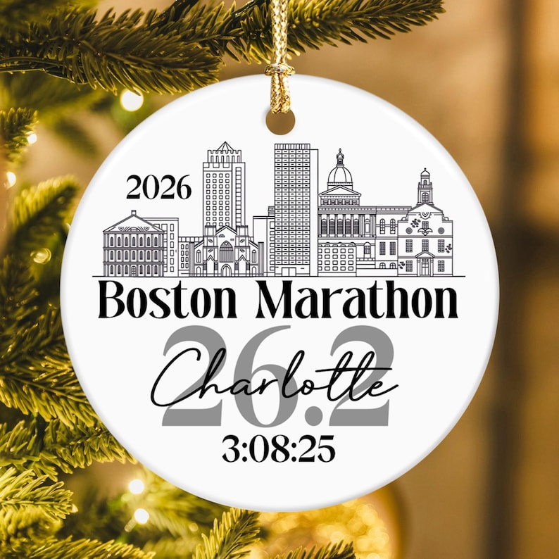 Custom Photo And Destination Marathon Ornament, Cross Country Marathon Ornament, Christmas Gifts for Runners, 2025 Ornament Marathon Race image 17