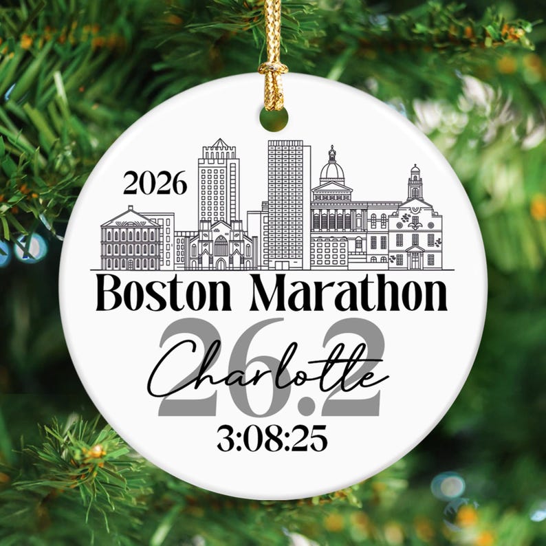 Custom Photo And Destination Marathon Ornament, Cross Country Marathon Ornament, Christmas Gifts for Runners, 2025 Ornament Marathon Race image 11