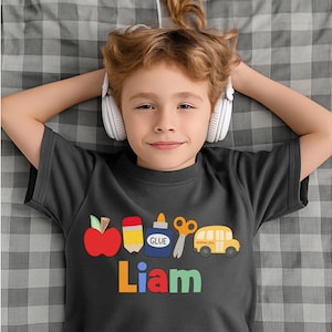 Boys Back To School Personalized T-Shirt, Cute School Shirt for Kids, Kindergarten Shirt, School Supplies Shirt, First day of School Outfit