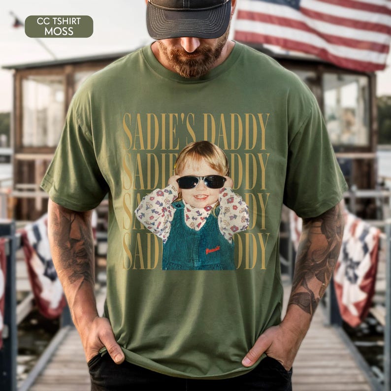 Comfort Colors Custom Vintage Dad Photo Shirt, Childhood Photo Dad Shirt, Father's Day Gift from Kid, Father's Day Shirt, New Dad Gift immagine 9