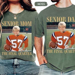 Custom Senior Football Mom Shirt, Custom Vintage Photo Football Mom Shirt, Senior Mom 2026 Shirt, The Final Quarter, Class Of 2026, Game Day image 6