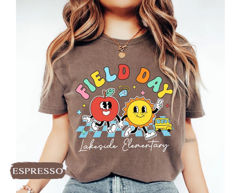 Comfort Colors Custom School Field Day Shirt: Cute Field Trip Shirts, Field Day Teacher Shirt, Summer School Game Day Teacher Team Tee image 13