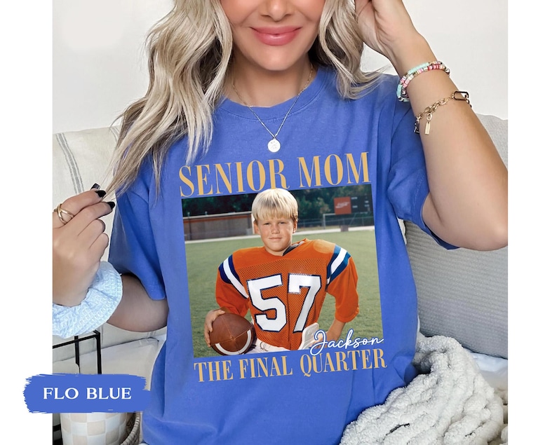 Custom Senior Football Mom Shirt, Custom Vintage Photo Football Mom Shirt, Senior Mom 2026 Shirt, The Final Quarter, Class Of 2026, Game Day image 8