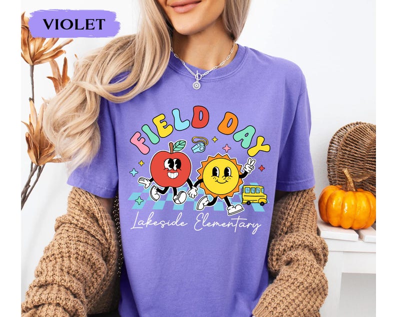 Comfort Colors Custom School Field Day Shirt: Cute Field Trip Shirts, Field Day Teacher Shirt, Summer School Game Day Teacher Team Tee image 9