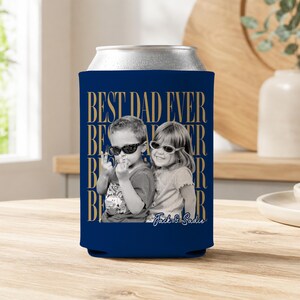 Enfriador de latas personalizado con foto "El mejor papá del mundo", regalo para el Día del Padre, regalo para el esposo, regalo para papá de parte de los niños. imagen 8