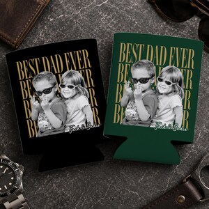 Enfriador de latas personalizado con foto "El mejor papá del mundo", regalo para el Día del Padre, regalo para el esposo, regalo para papá de parte de los niños. imagen 12