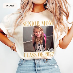 Comfort Colors Custom Photo Senior Mom Shirt, Class Of 2027 Shirt, Class of 2027 Family Shirts, Senior Mom Graduation Shirt, Senior Dad Gift image 6