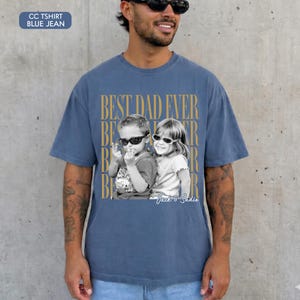 Custom Dad Vintage Photo Shirt: Personalized Fathers Day Shirt With Kids Photo, Funny Dad Shirt, Best Dad Ever Shirt, New Dad Gift image 6