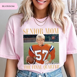 Custom Senior Football Mom Shirt, Custom Vintage Photo Football Mom Shirt, Senior Mom 2026 Shirt, The Final Quarter, Class Of 2026, Game Day image 13