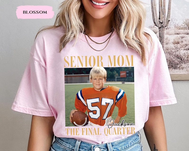 Custom Senior Football Mom Shirt, Custom Vintage Photo Football Mom Shirt, Senior Mom 2026 Shirt, The Final Quarter, Class Of 2026, Game Day image 13