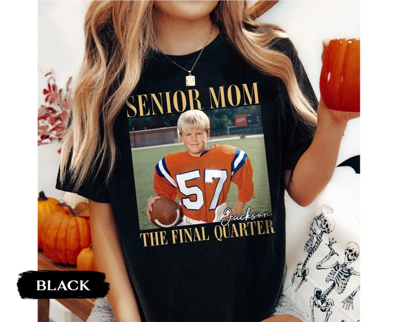 Custom Senior Football Mom Shirt, Custom Vintage Photo Football Mom Shirt, Senior Mom 2026 Shirt, The Final Quarter, Class Of 2026, Game Day image 20