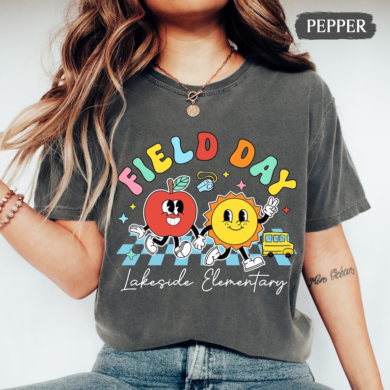 Comfort Colors Custom School Field Day Shirt: Cute Field Trip Shirts, Field Day Teacher Shirt, Summer School Game Day Teacher Team Tee image 4