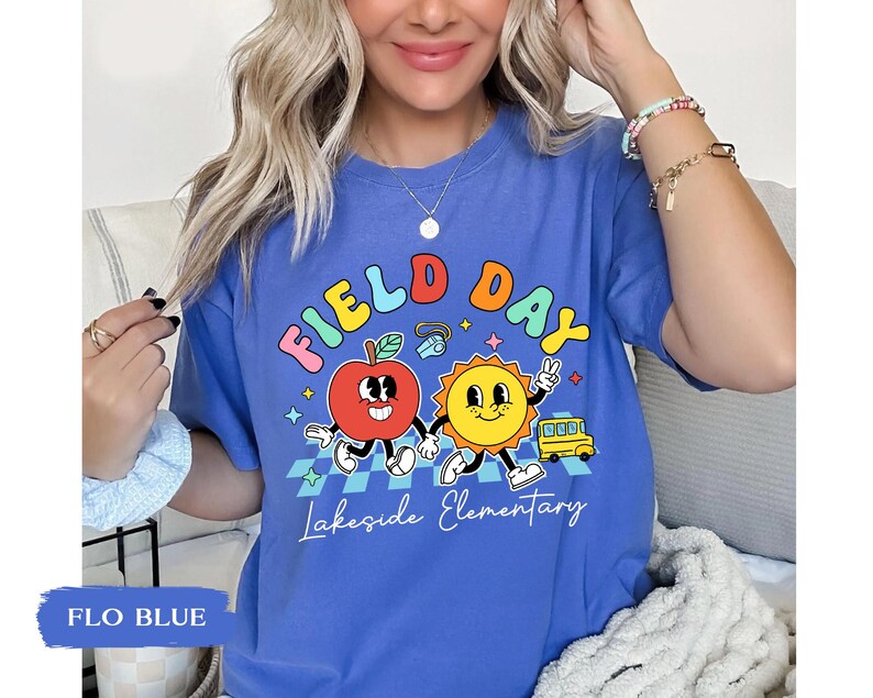 Comfort Colors Custom School Field Day Shirt: Cute Field Trip Shirts, Field Day Teacher Shirt, Summer School Game Day Teacher Team Tee image 5