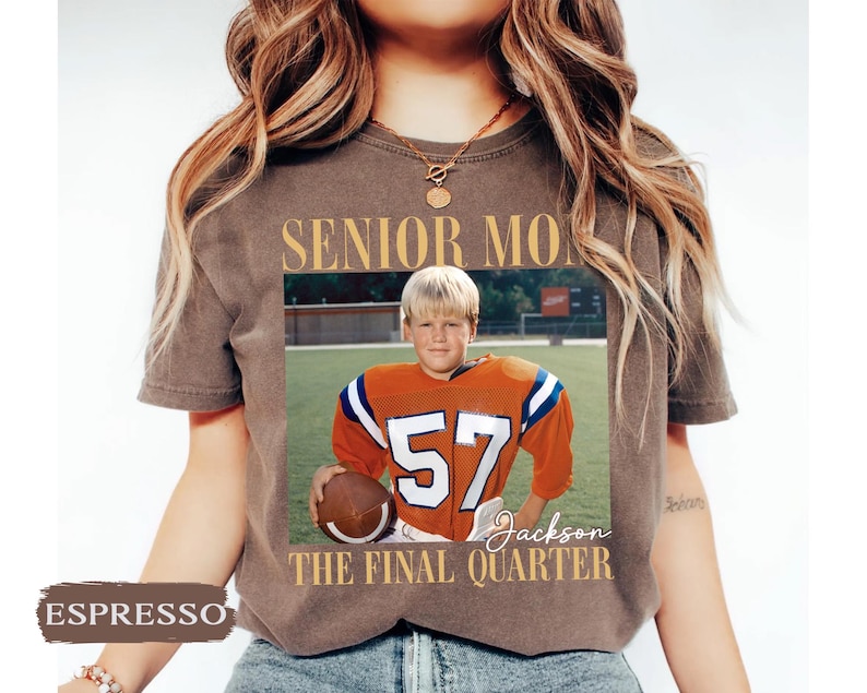 Custom Senior Football Mom Shirt, Custom Vintage Photo Football Mom Shirt, Senior Mom 2026 Shirt, The Final Quarter, Class Of 2026, Game Day image 16
