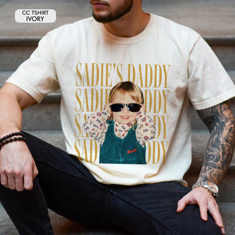 Comfort Colors Custom Vintage Dad Photo Shirt, Childhood Photo Dad Shirt, Father's Day Gift from Kid, Father's Day Shirt, New Dad Gift immagine 11