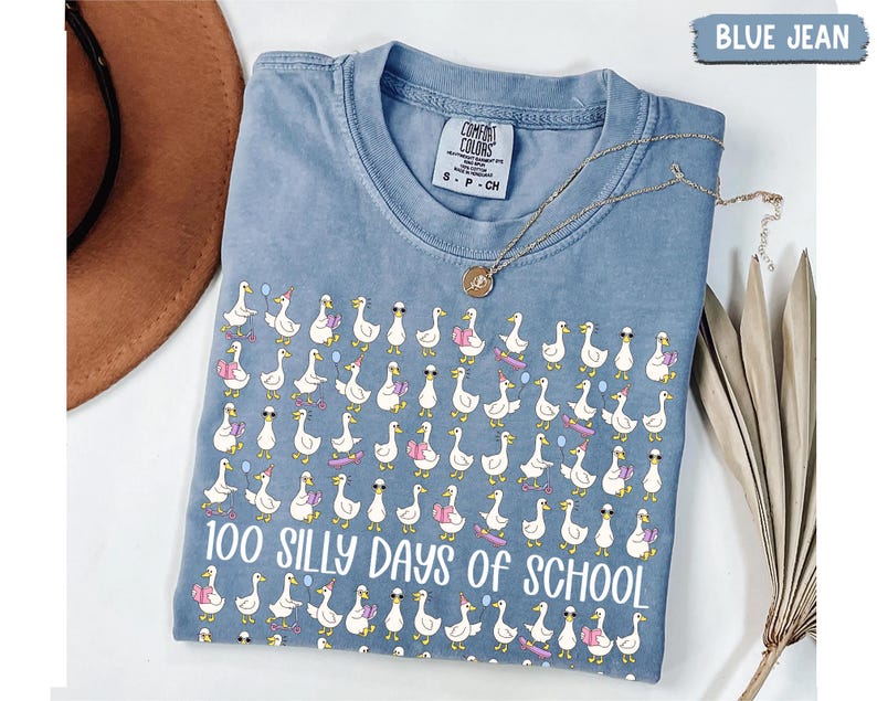 Comfort Colors Silly Goose 100 Day Of School Shirt, 100 Silly Days of School, Funny 100th Day Teacher Shirt, Preschool 5th Grade Teacher Tee Bild 1