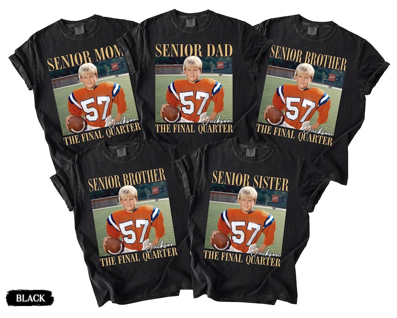 Custom Senior Football Mom Shirt, Custom Vintage Photo Football Mom Shirt, Senior Mom 2026 Shirt, The Final Quarter, Class Of 2026, Game Day image 4