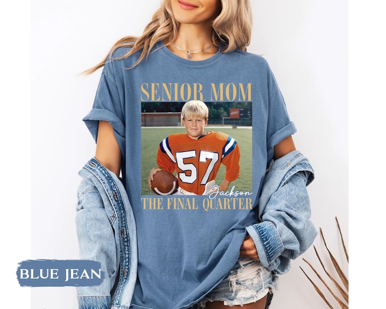 Custom Senior Football Mom Shirt, Custom Vintage Photo Football Mom Shirt, Senior Mom 2026 Shirt, The Final Quarter, Class Of 2026, Game Day image 15