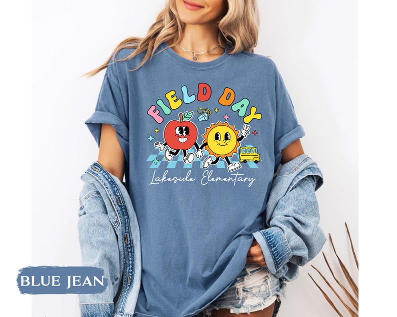 Comfort Colors Custom School Field Day Shirt: Cute Field Trip Shirts, Field Day Teacher Shirt, Summer School Game Day Teacher Team Tee image 12