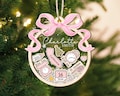 Personalized Baby's First Christmas Ornament: Coquette Bow Girl Newborn Keepsake - 4D Shaker product logo