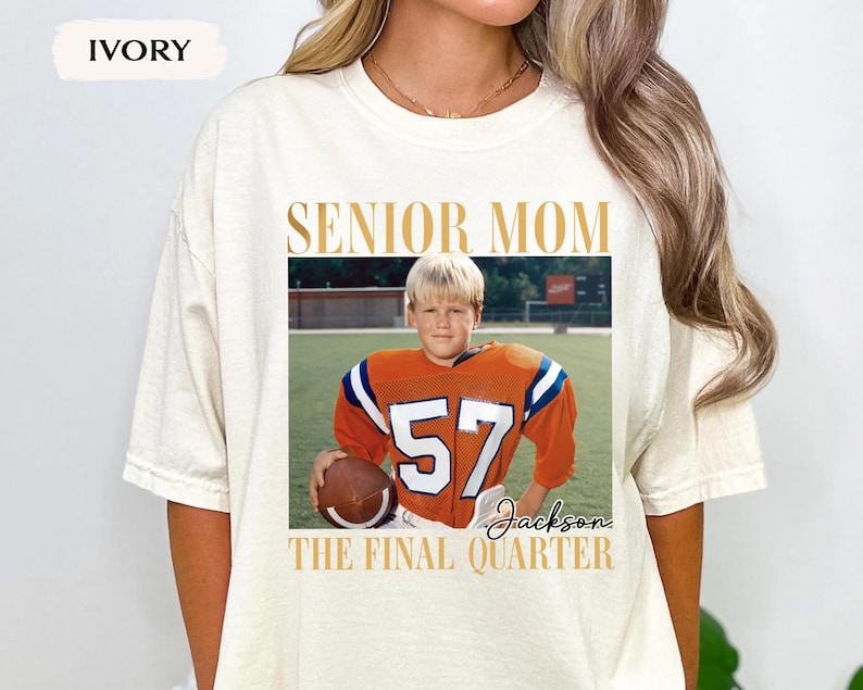 Custom Senior Football Mom Shirt, Custom Vintage Photo Football Mom Shirt, Senior Mom 2026 Shirt, The Final Quarter, Class Of 2026, Game Day image 19