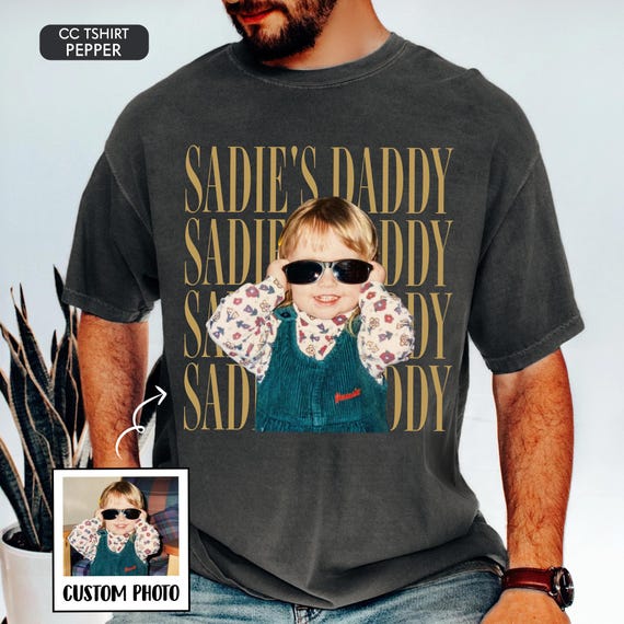 Comfort Colors Custom Vintage Dad Photo Shirt, Childhood Photo Dad Shirt, Father's Day Gift from Kid, Father's Day Shirt,  New Dad Gift