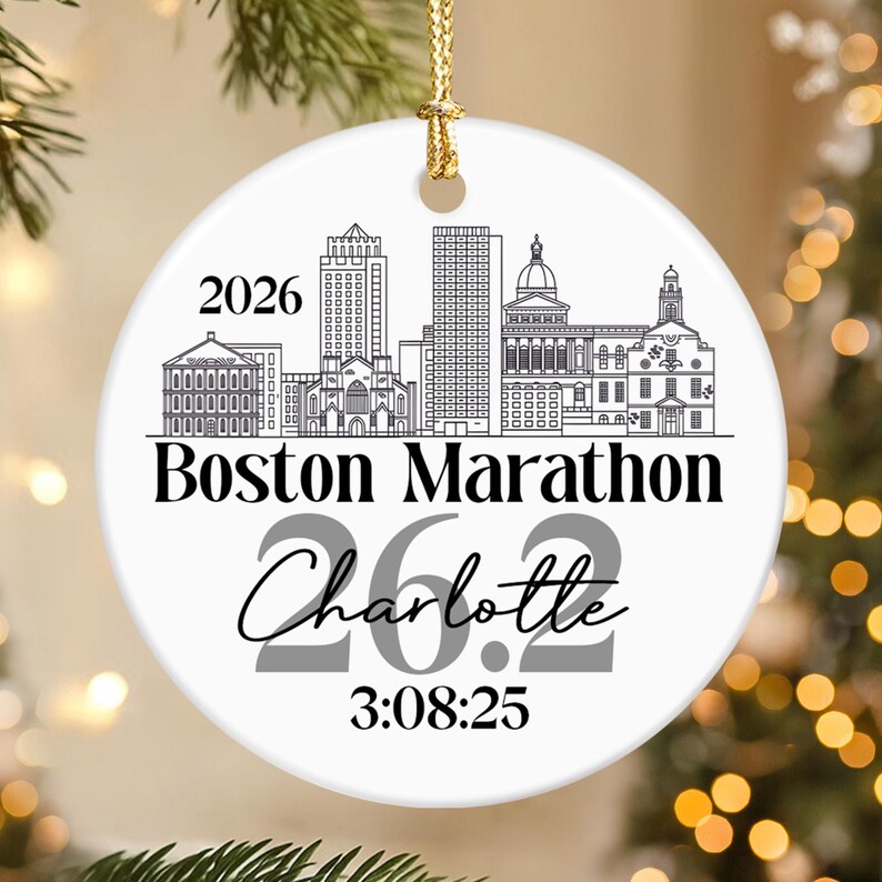 Custom Photo And Destination Marathon Ornament, Cross Country Marathon Ornament, Christmas Gifts for Runners, 2025 Ornament Marathon Race image 12