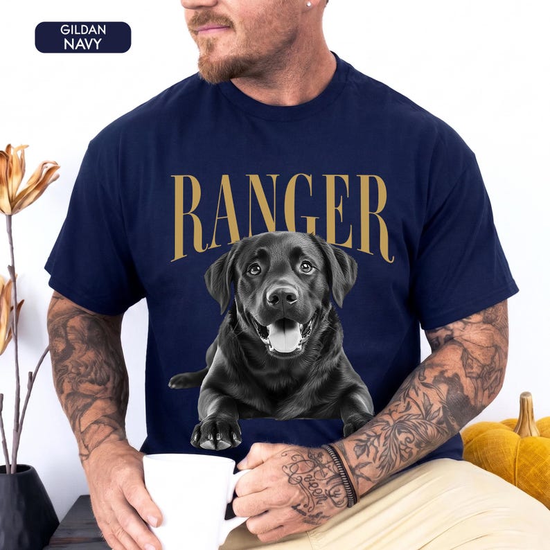 Custom Photo Dog Dad Shirt Custom Photo and Name Pet Shirt, Cat Dad Shirt, Dog Dad Father's Day Gifts, Father's Day Gift For Husband image 7