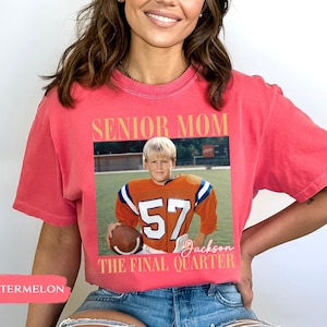 Custom Senior Football Mom Shirt, Custom Vintage Photo Football Mom Shirt, Senior Mom 2026 Shirt, The Final Quarter, Class Of 2026, Game Day image 7