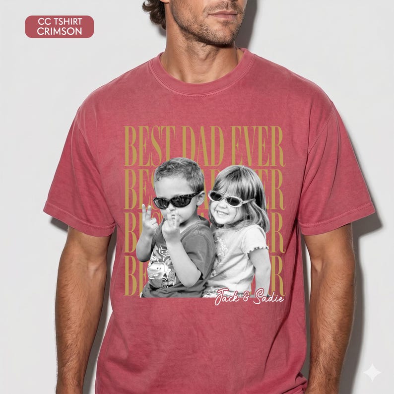 Custom Dad Vintage Photo Shirt: Personalized Fathers Day Shirt With Kids Photo, Funny Dad Shirt, Best Dad Ever Shirt, New Dad Gift image 20